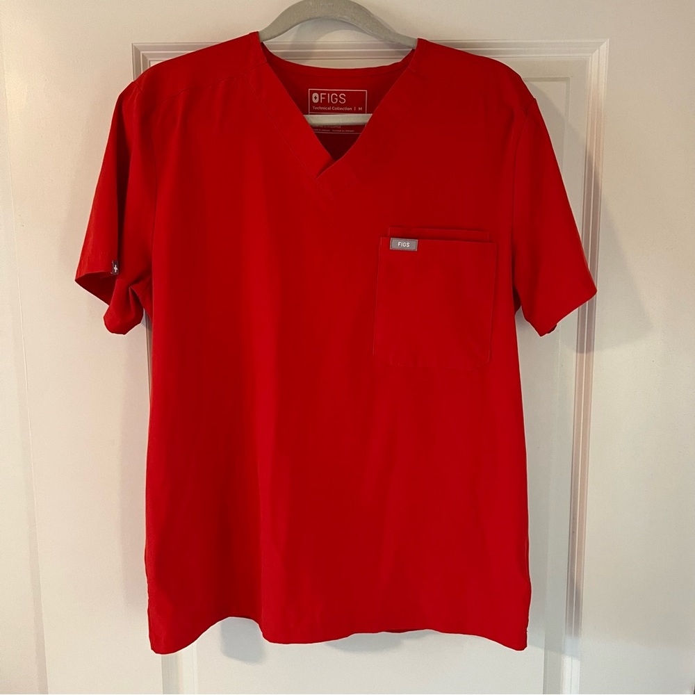 Figs Fionlite Leon Scrub Top - Red